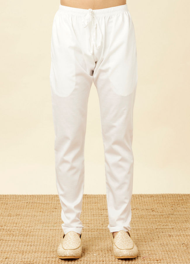 Pristine White Chevron Patterned Jacket Set image number 5